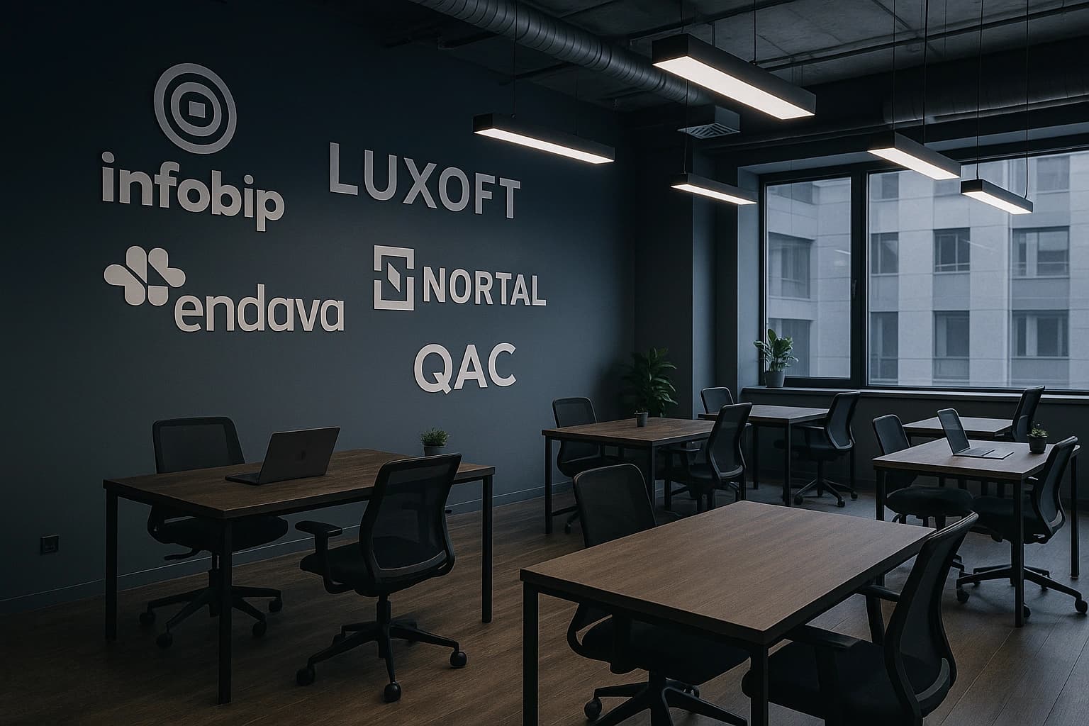 Moderni startup ured sa logotipovima uspješnih balkanskih IT kompanija